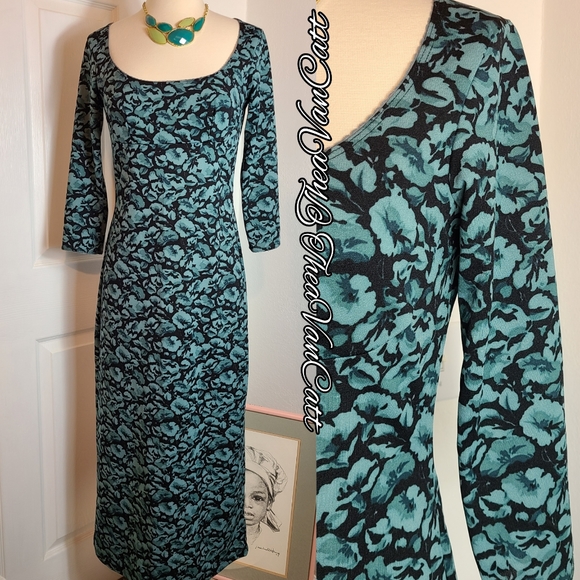 90s Betsey Johnson pansy flowers 3/4 sleeve dress! - Picture 2 of 5